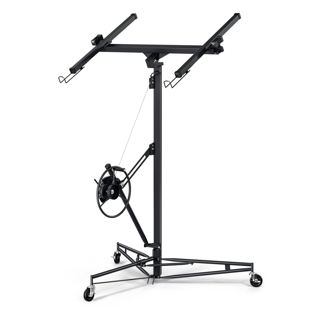 16Ft Lift Drywall Panel Hoist Jack For Ceiling Black Black Iron Plastic