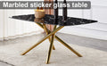 Large modern minimalist rectangular dining table with black-glass