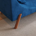 Cut And Fill Chaise Longue, Convertible Multifunctional Seat Sofa Blue Blue Velvet Solid Wood 2 Seat