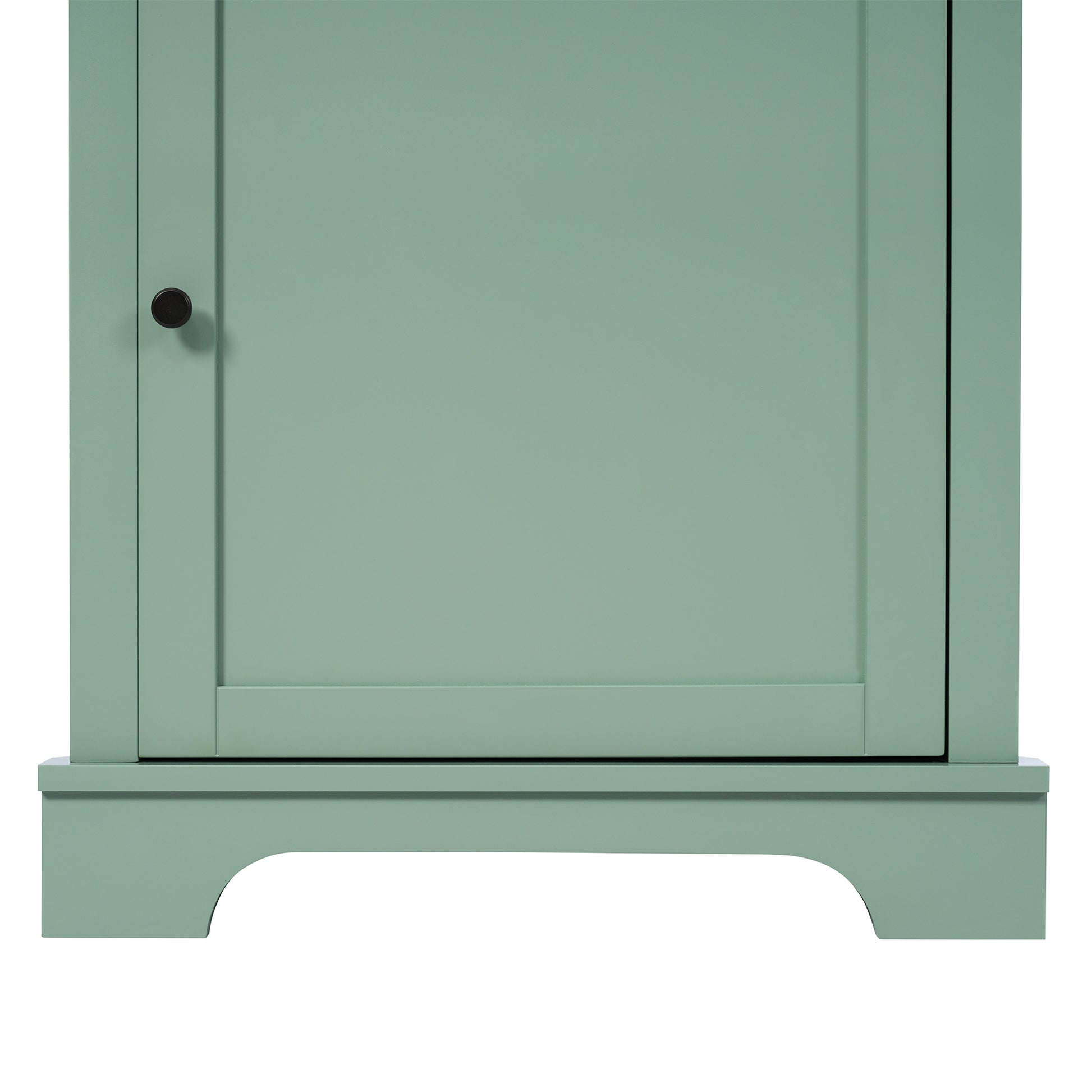 Green Triangle Tall Cabinet With 3 Drawers And Adjustable Shelves For Bathroom, Kitchen Or Living Room, Mdf Board With Painted Finish Green Mdf