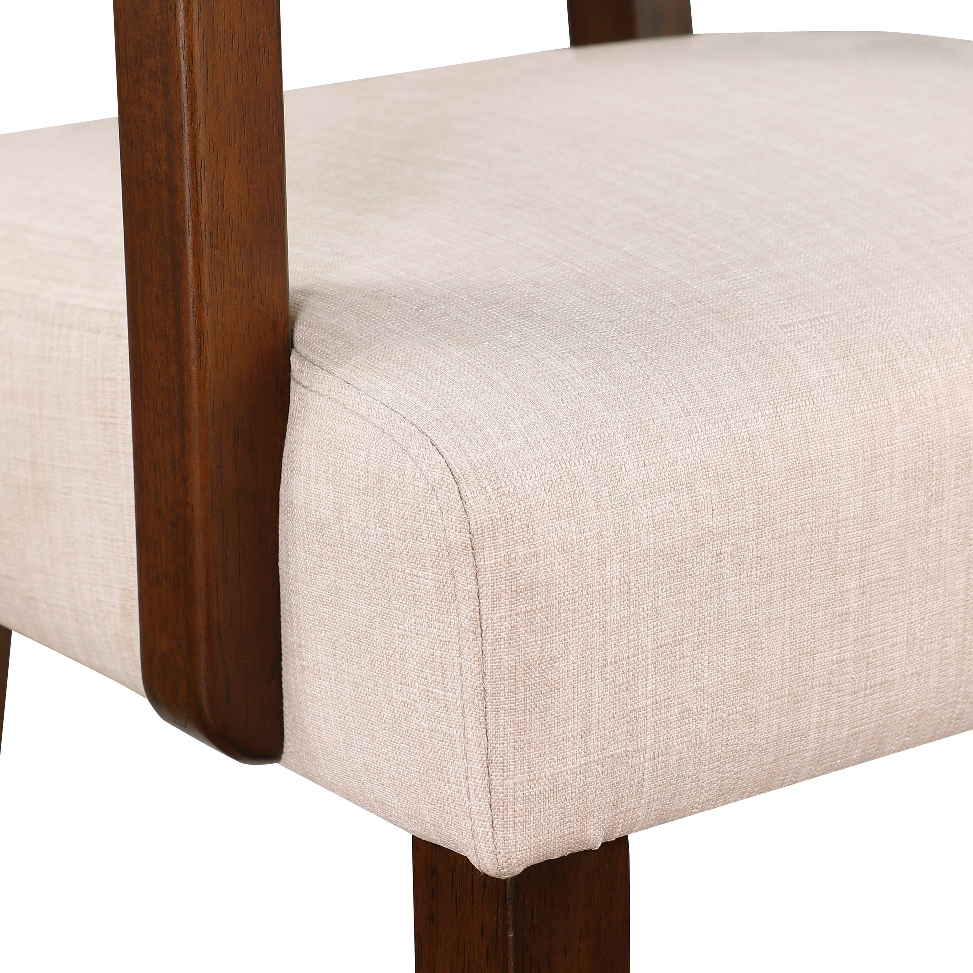 Fabric Accent Chair Set Of 2 With Round Wood Table, Decorative Slipper Chair Brown Espresso Primary Living Space Contemporary,Mid Century Modern,Modern Rubberwood Foam Rubber Wood