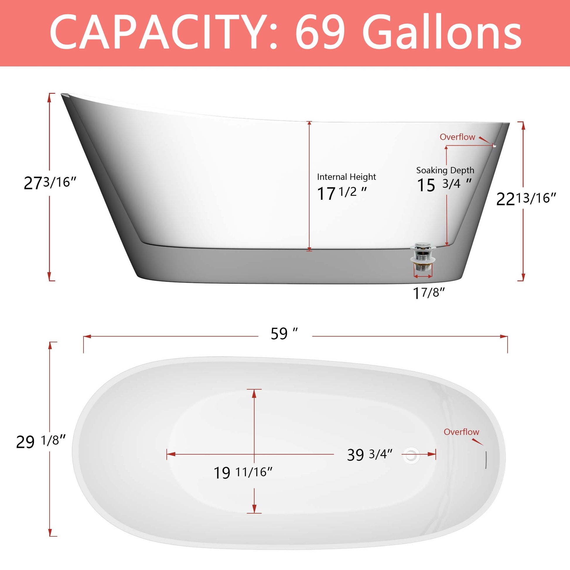 59" Acrylic Freestanding Bathtub Matte Grey Modern Stand Alone Soaking Bathtub, Brushed Nickel Drain And Minimalist Linear Design Overflow Included White Gray Oval Bathroom Freestanding Tubs Matte 59 61 In Contemporary,Modern,Vintage Soaking Center Front