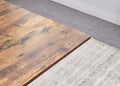 Rectangle Mdf Dining Table, Printed Walnut Table Top And Black Metal Base Walnut Mdf