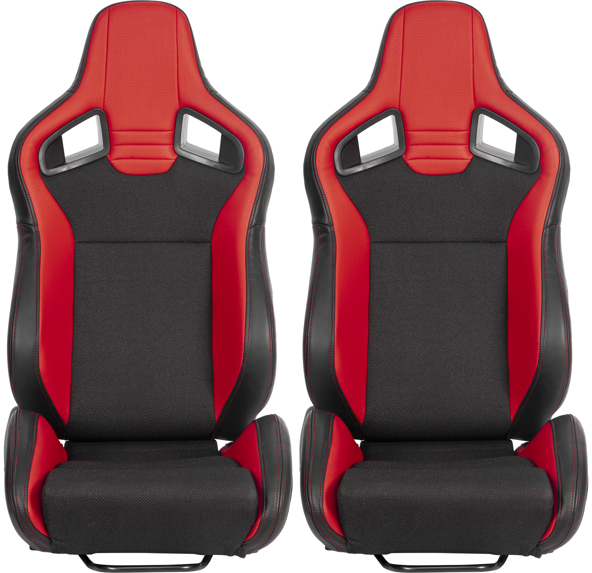 Racing Seatbucket Seats Black Red Vinyl