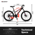 S26103 26 inch Mountain Bike for Teenagers Girls black-steel