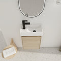 16 Inch Floating Bathroom Vanity With Single Sink,Soft plain light oak-plywood