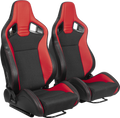 Racing Seatbucket Seats - Black Red Vinyl