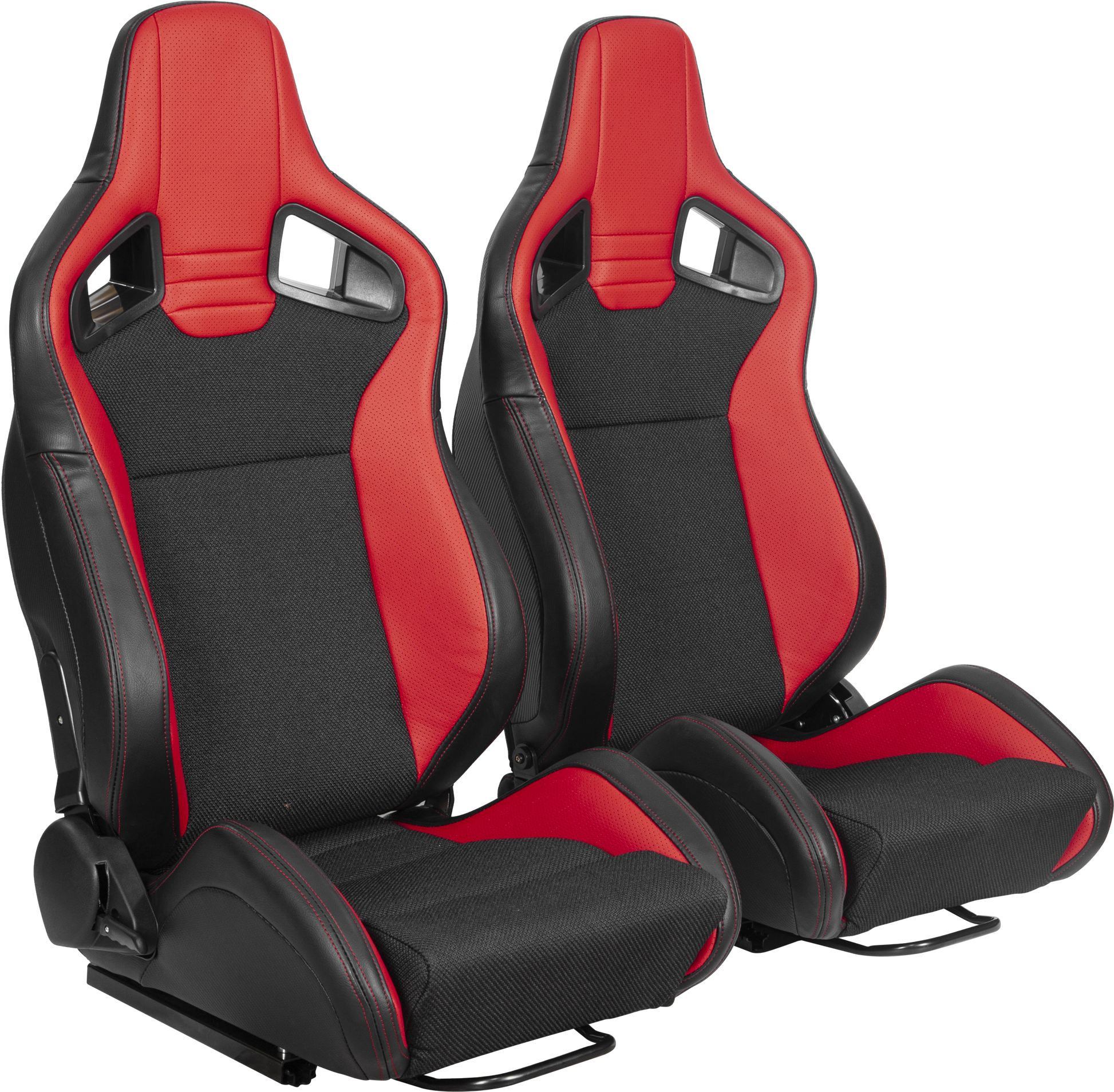 Racing Seatbucket Seats - Black Red Vinyl