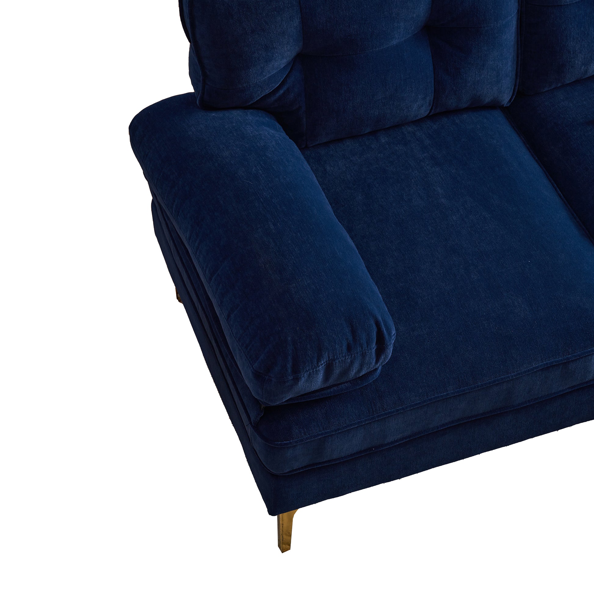 83" Modern Sectional Sofas Couches Velvet L Shaped Couches For Living Room, Bedroom, Blue Blue Foam Velvet