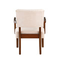 Fabric Accent Chair Set Of 2 With Round Wood Table, Decorative Slipper Chair Brown Espresso Primary Living Space Contemporary,Mid Century Modern,Modern Rubberwood Foam Rubber Wood