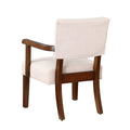Fabric Accent Chair Set Of 2 With Round Wood Table, Decorative Slipper Chair Brown Espresso Primary Living Space Contemporary,Mid Century Modern,Modern Rubberwood Foam Rubber Wood