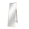 Gold 65 X 22 In Metal Stand Full Length Mirror Gold Classic Mdf Glass Aluminium