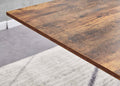 Rectangle Mdf Dining Table, Printed Walnut Table Top And Black Metal Base Walnut Mdf