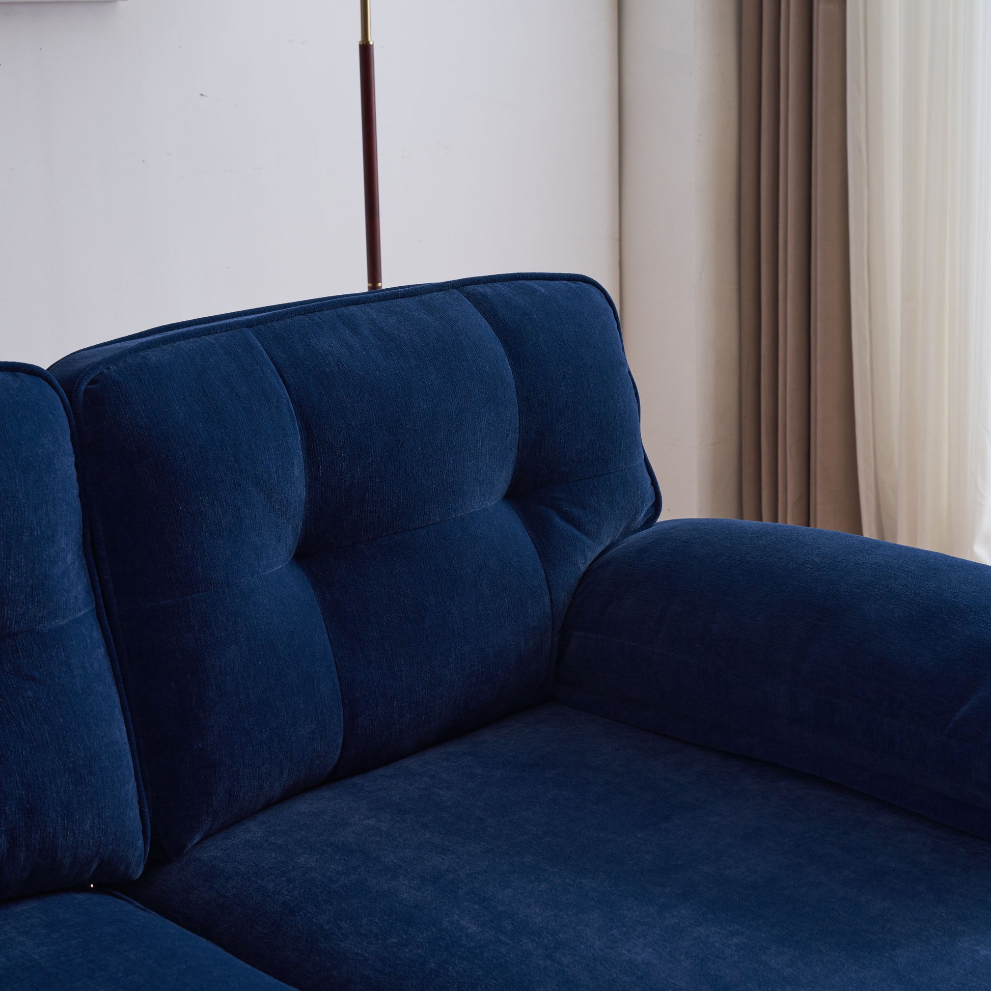 83" Modern Sectional Sofas Couches Velvet L Shaped Couches For Living Room, Bedroom, Blue Blue Foam Velvet