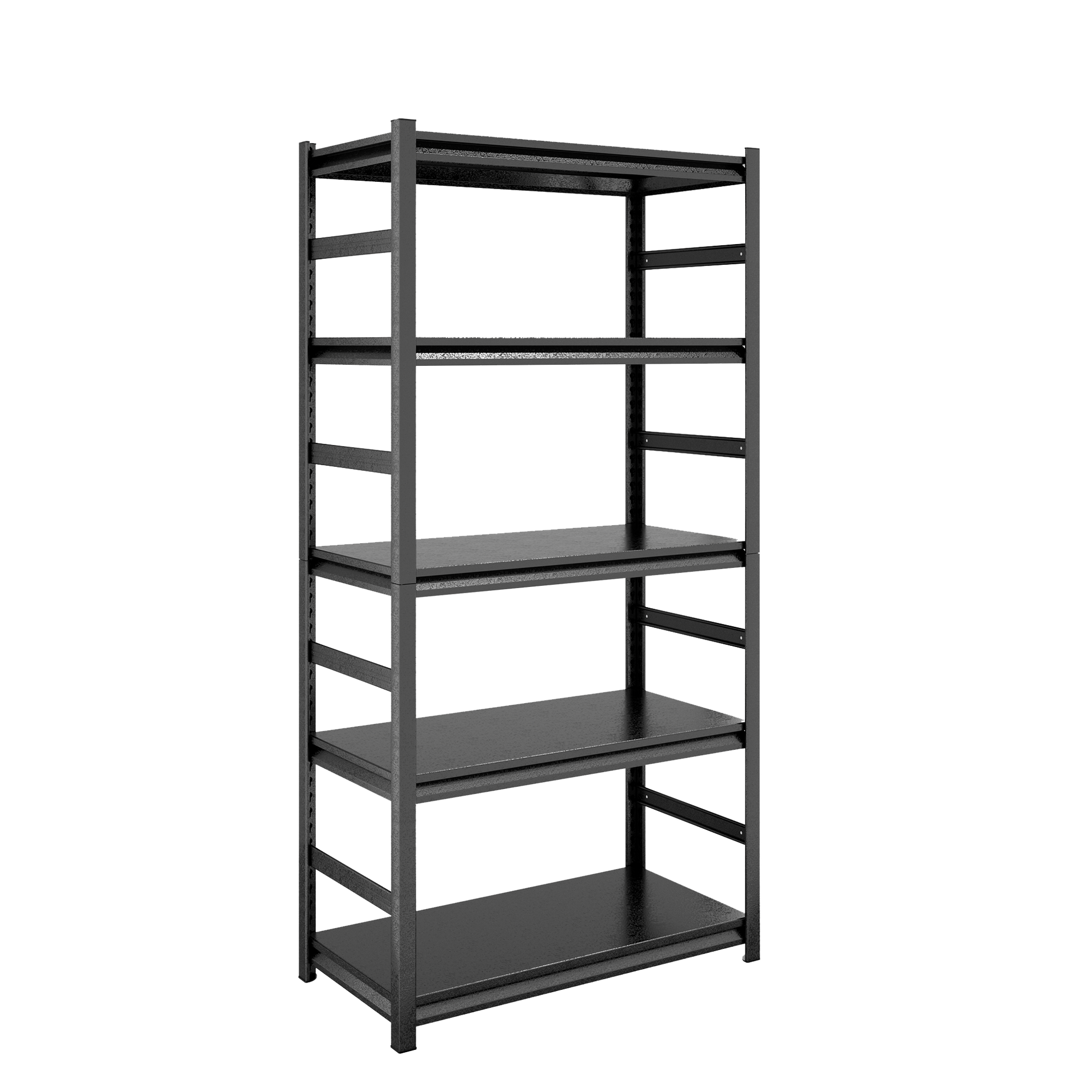 Adjustable Heavy Duty Metal Shelving 5 Tier Storage Shelves, 2000Lbs Load, Kitchen, Garage, Pantry H63 * W31.5 * D15.7 5 Black Standard Vertical Office Open Back Metal Classic Adjustable Shelves Metal Steel