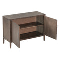 Storage Cabinet Sideboard Wooden Cabinet With 2 Metal Handles And 2 Doors For Hallway, Entryway, Living Room Espresso Mdf