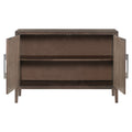 Storage Cabinet Sideboard Wooden Cabinet With 2 Metal Handles And 2 Doors For Hallway, Entryway, Living Room Espresso Mdf