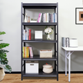 Storage Shelves 5 Tier Heavy Duty Metal Shelving Unit Adjustable Shelving Units And Storage Rack Kitchen Garage Shelf H72 * W35.4 * D15.7 5 Black Standard Vertical Kitchen Open Back Metal Classic Adjustable Shelves Metal Steel