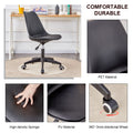 Modern Family Black Office Chair, Adjustable 360 Swivel Chair Engineering Plastic Armless Swivel Computer Chair, Suitable For Living Room, Bedroom, Office, Hotel Dining Room Black Plastic