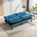 Convertible Sofa Bed Loveseat Futon Bedadjustable Lounge Couch With Metal Legs,Futon Sets For Compact Living Space Chenille Blue Blue Upholstered