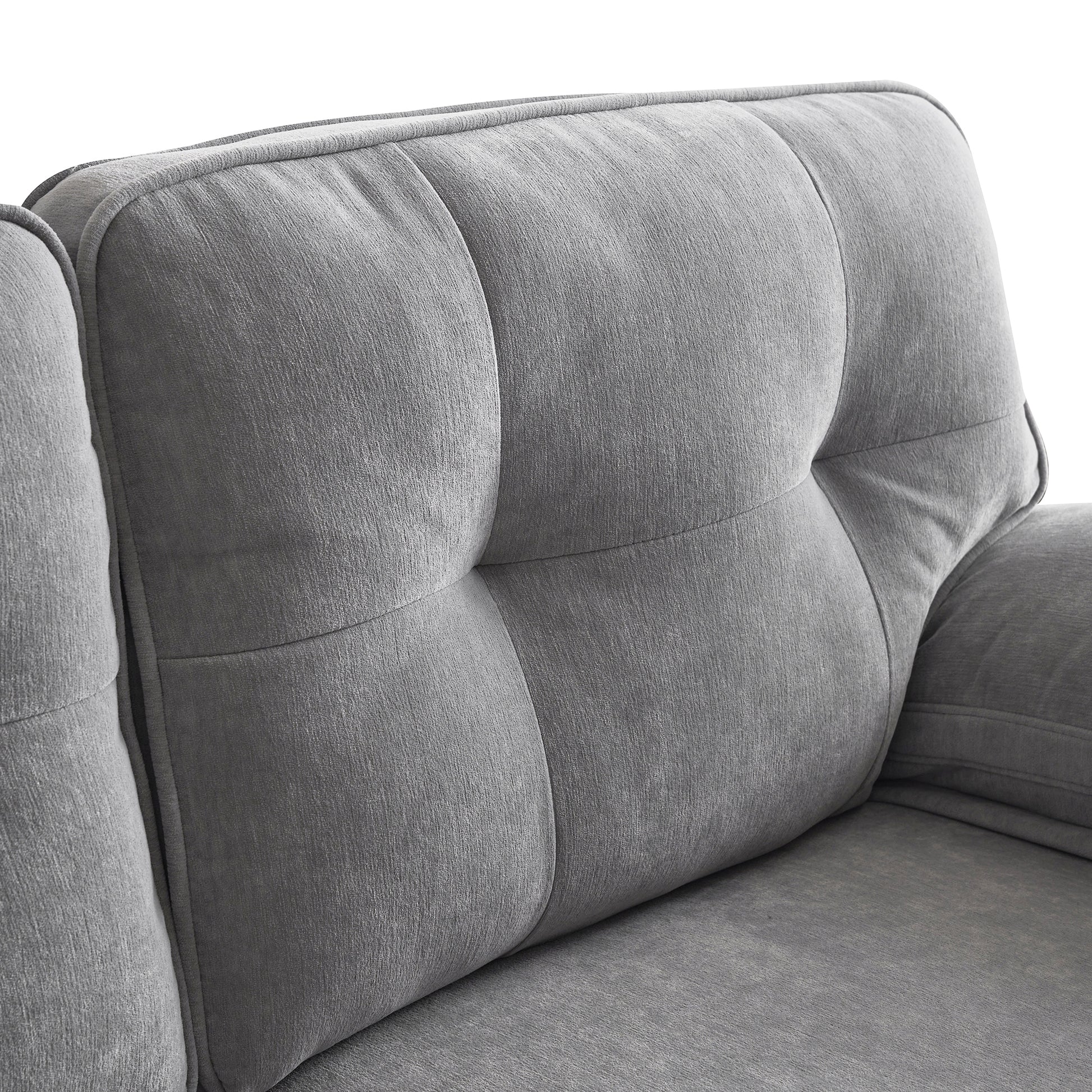 83" Modern Sectional Sofas Couches Velvet L Shaped Couches For Living Room, Bedroom, Light Grey Light Grey Foam Velvet