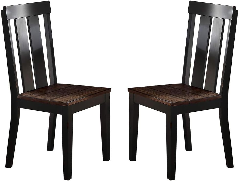 Natural Solid Wood Dark Brown Hues Set Of 2 Chairs Dining Room Seatings Chair Dark Brown Dining Room Modern,Transitional Dining Chairs Rubberwood Slat Back Solid Wood