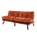 Convertible Sofa Bed Loveseat Futon Bedadjustable Lounge Couch With Metal Legs,Futon Sets For Compact Living Space Chenille Orange Orange Upholstered