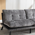 Convertible Sofa Bed Loveseat Futon Bedadjustable Lounge Couch With Metal Legs,Futon Sets For Compact Living Space Chenille Grey Grey Upholstered