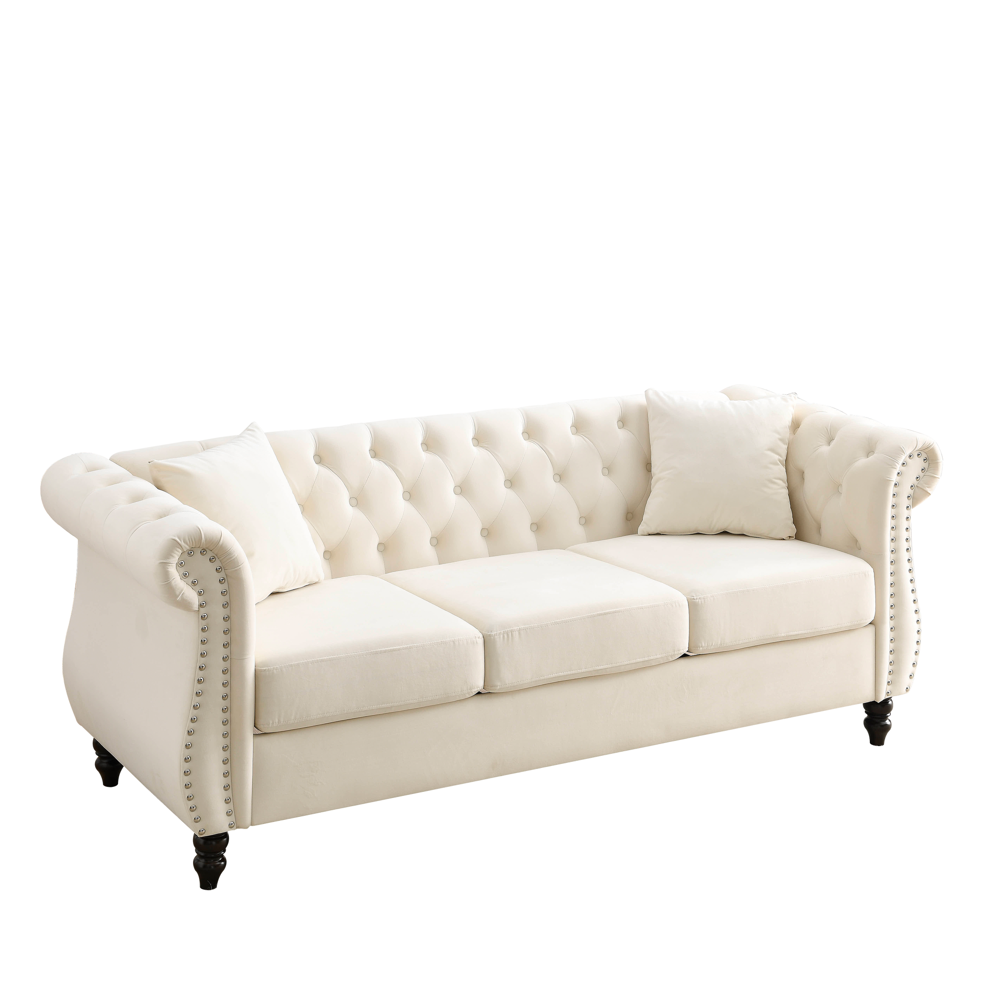 3 Seater 3 Seater Combination Sofa.Beige Velvet W834S00063 Beige Foam Velvet