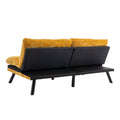 Convertible Sofa Bed Loveseat Futon Bedadjustable Lounge Couch With Metal Legs,Futon Sets For Compact Living Space Chenille Yellow Yellow Upholstered