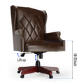 330Lbs Executive Office Chair, Ergonomic Design High Back Reclining Comfortable Desk Chair Brown Brown Pu Leather