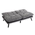 Convertible Sofa Bed Loveseat Futon Bedadjustable Lounge Couch With Metal Legs,Futon Sets For Compact Living Space Chenille Grey Grey Upholstered