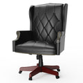 330Lbs Executive Office Chair, Ergonomic Design High Back Reclining Comfortable Desk Chair Black Black Pu Leather