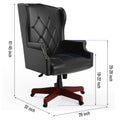 330Lbs Executive Office Chair, Ergonomic Design High Back Reclining Comfortable Desk Chair Black Black Pu Leather