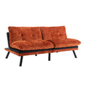 Convertible Sofa Bed Loveseat Futon Bedadjustable Lounge Couch With Metal Legs,Futon Sets For Compact Living Space Chenille Orange Orange Upholstered