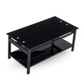 Lift And Lift Coffee Table With Hidden Dividers And Storage Shelves, Lift And Lift Tempered Glass Top Dining Table For Living Room Reception Room, Black Black Tempered Glass