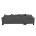 Sectional Sofa Set For Living Room With L Shape Chaise Lounge ,Cup Holder And Left Or Right Hand Chaise Modern 4 Seat Grey Fabric
