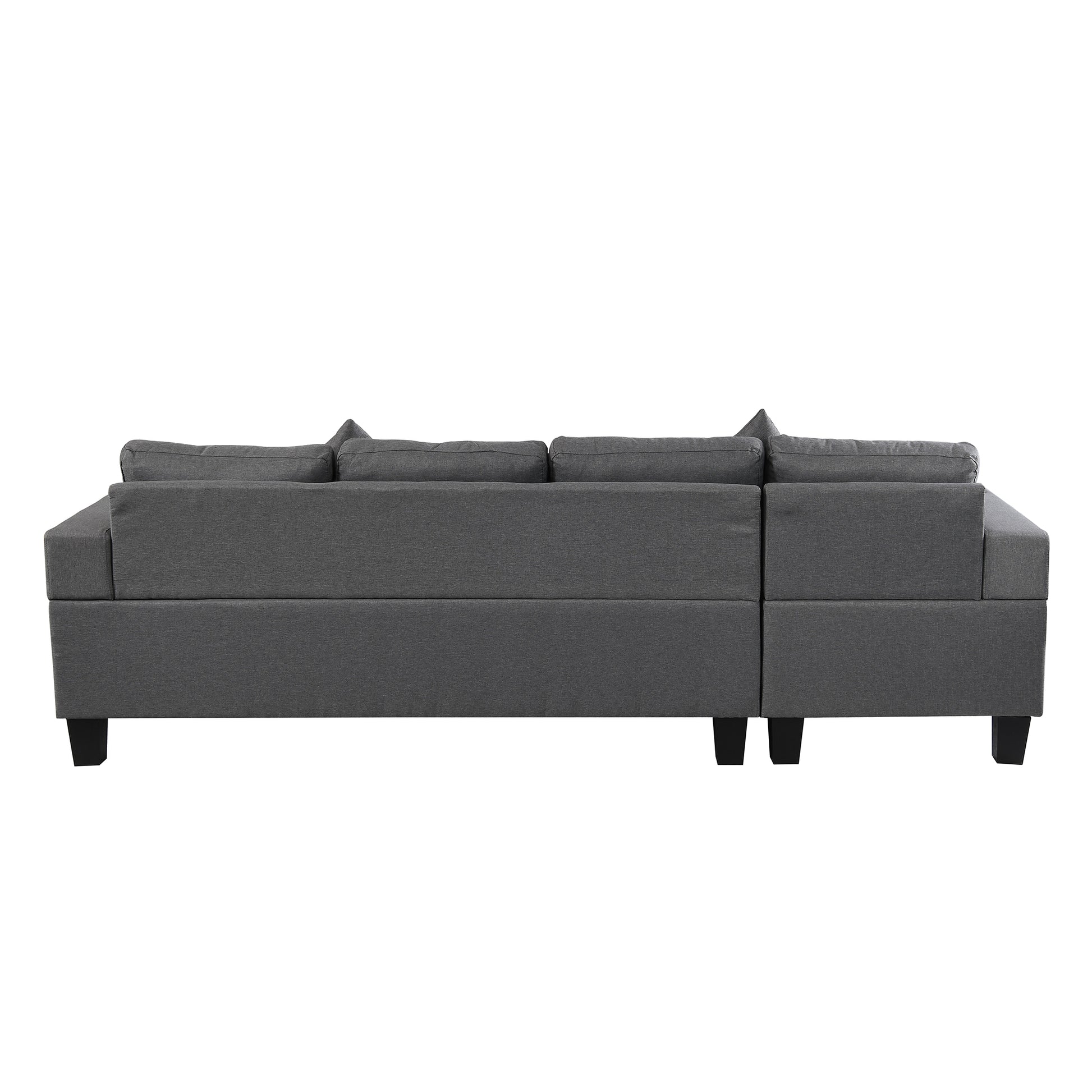 Sectional Sofa Set For Living Room With L Shape Chaise Lounge ,Cup Holder And Left Or Right Hand Chaise Modern 4 Seat Grey Fabric