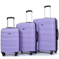 Expandable 3 Piece Luggage Sets Pc Lightweight & Durable Suitcase With Two Hooks, Spinner Wheels, Tsa Lock, 21 25 29 Purple Purple Pc