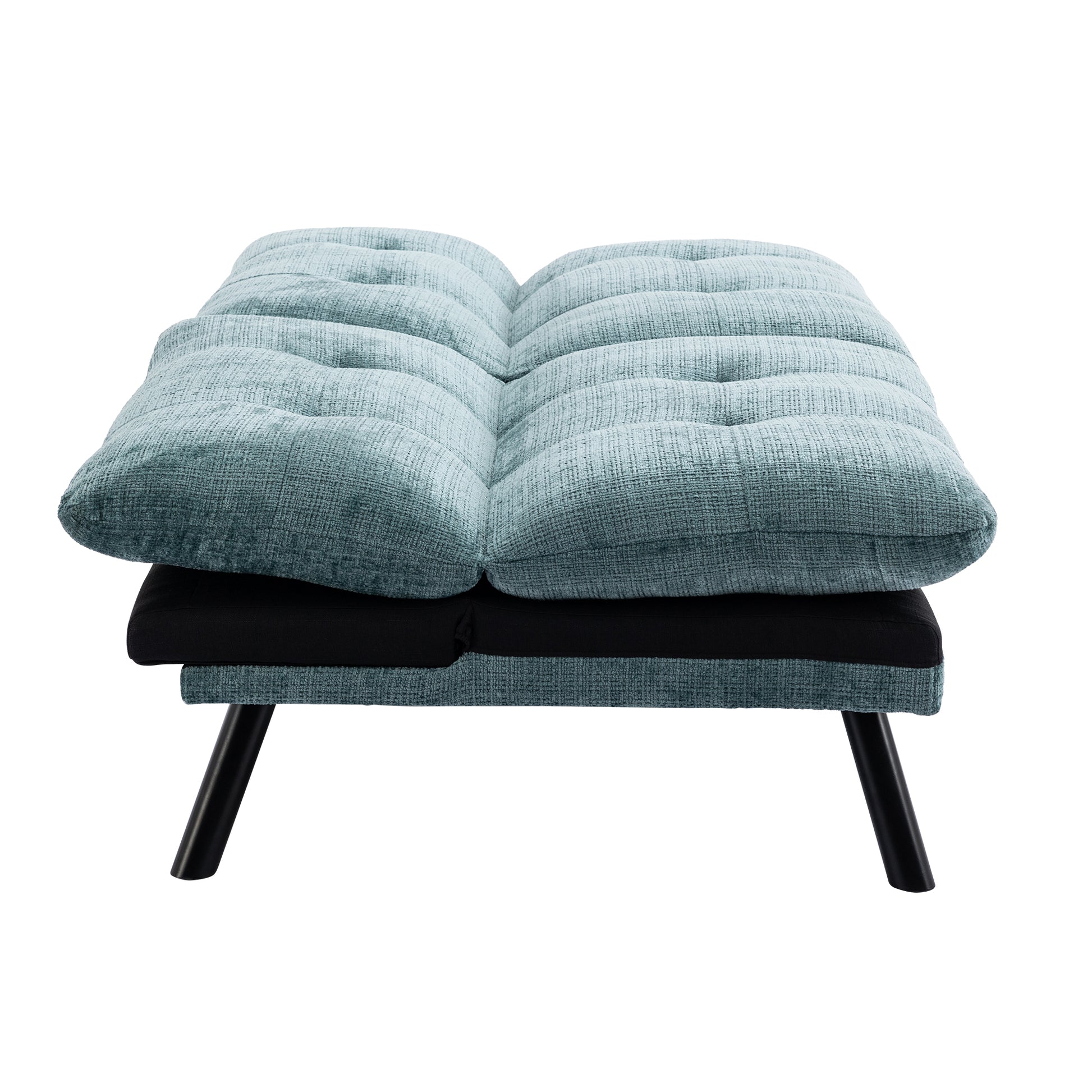 Convertible Sofa Bed Loveseat Futon Bedadjustable Lounge Couch With Metal Legs,Futon Sets For Compact Living Space Chenille Mint Green Mint Green Upholstered