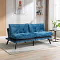 Convertible Sofa Bed Loveseat Futon Bedadjustable Lounge Couch With Metal Legs,Futon Sets For Compact Living Space Chenille Blue Blue Upholstered