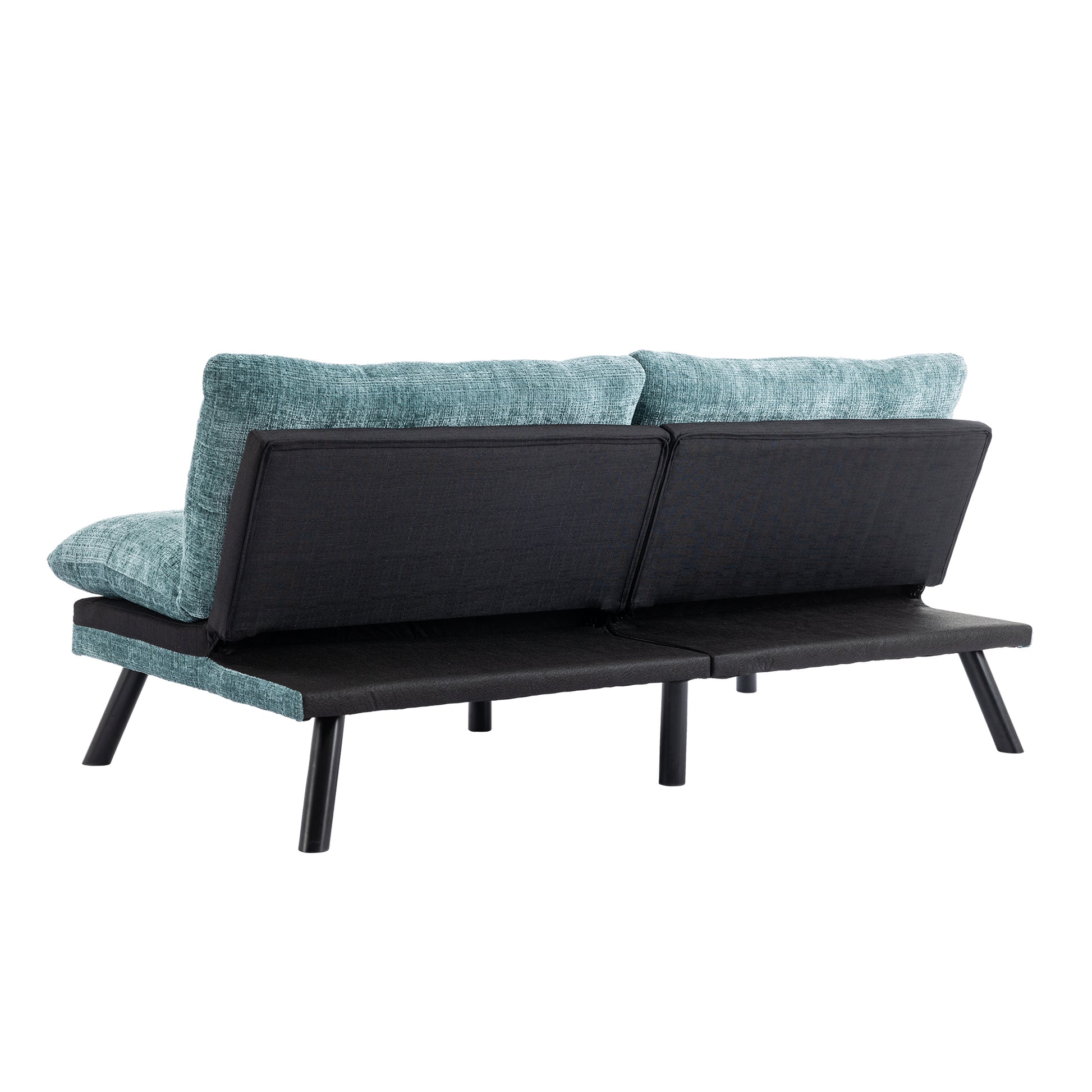 Convertible Sofa Bed Loveseat Futon Bedadjustable Lounge Couch With Metal Legs,Futon Sets For Compact Living Space Chenille Mint Green Mint Green Upholstered