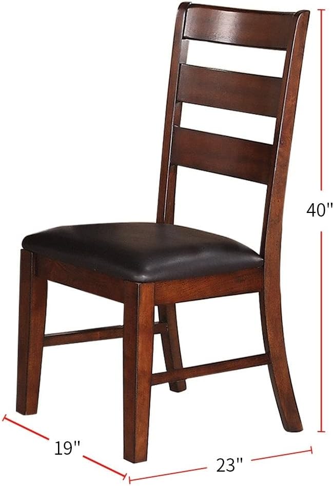 Antique Walnut Finish Solid Wood Set Of 2Pc Chairs Dining Chair Ladder Back Cushion Seats Walnut Brown Dining Room Classic,Contemporary,Modern Dining Chairs Ladder Back Solid Wood