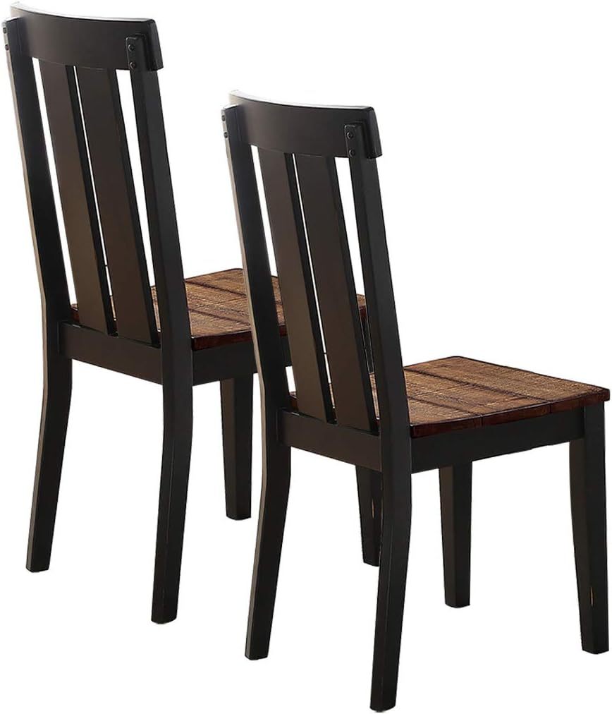 Natural Solid wood Dark Brown hues Set of 2 Chairs dark brown-dining room-modern-transitional-dining