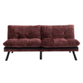 Convertible Sofa Bed Loveseat Futon Bedadjustable Lounge Couch With Metal Legs,Futon Sets For Compact Living Space Chenille Wine Red Wine Red Upholstered