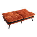 Convertible Sofa Bed Loveseat Futon Bedadjustable Lounge Couch With Metal Legs,Futon Sets For Compact Living Space Chenille Orange Orange Upholstered