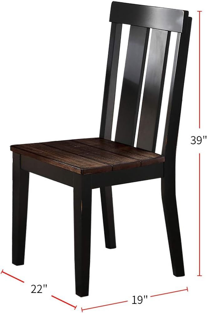 Natural Solid wood Dark Brown hues Set of 2 Chairs dark brown-dining room-modern-transitional-dining