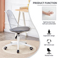 Smoke Gray Modern Home Office Desk And Chair, Adjustable 360 Rotating Chair Engineering Plastic Armless Rotating Computer Chair, Suitable For Living Rooms, Bedrooms, And Offices Grey Plastic