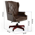 330Lbs Executive Office Chair, Ergonomic Design High Back Reclining Comfortable Desk Chair Brown Brown Pu Leather