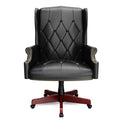 330Lbs Executive Office Chair, Ergonomic Design High Back Reclining Comfortable Desk Chair Black Black Pu Leather